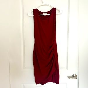 Treasure & Bond Ruched Red Midi Dress